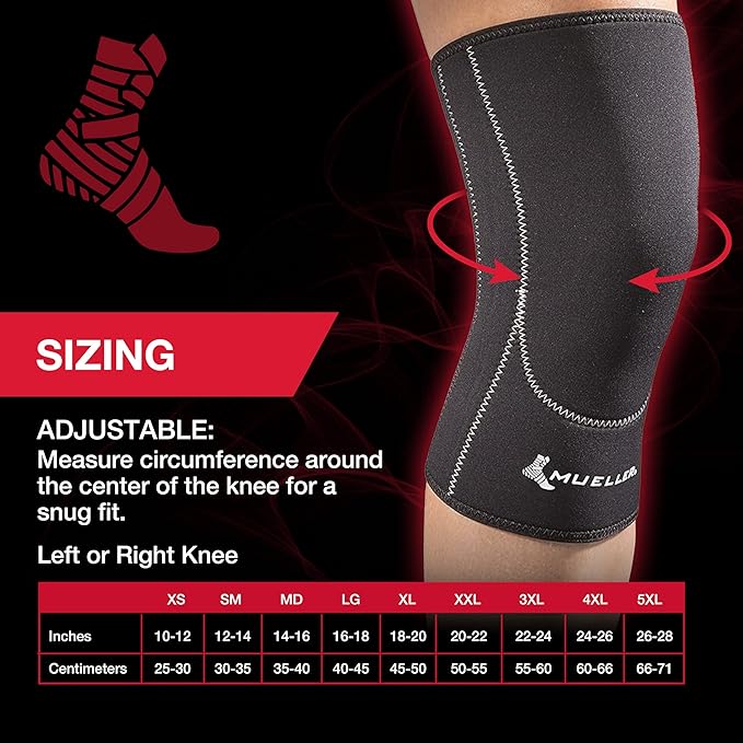 Mueller Sports Medicine Closed Patella Knee Sleeve, Knee Pain Relief Support for Men and Women, Ideal for Arthritis, Sprains, Black