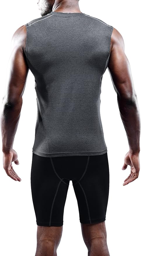 NELEUS Men's 3 Pack Athletic Compression Under Base Layer Sport Tank Top