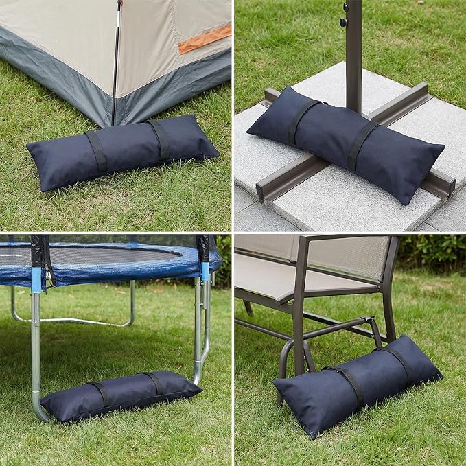 200 LBS Umbrella Base Weight Sandbags, 4 Pack Fillable Heavy Duty Weighted Sand Bags Weatherproof for Umbrella Base Cantilever Patio Umbrella Trampoline Garden Outdoor Furniture