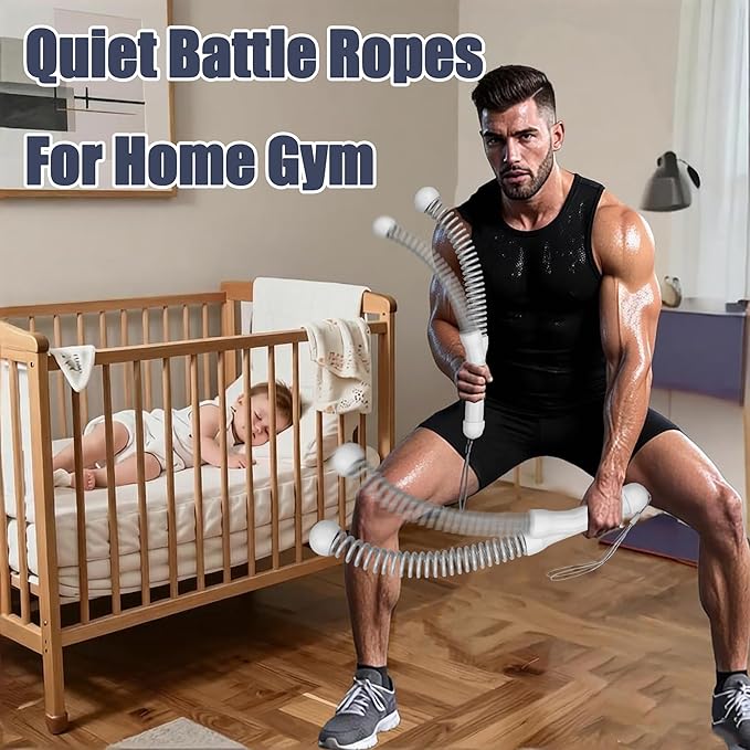 Weighted Ropeless Battle Ropes for Home Gym, Heavy Duty Portable Cordless Battle Ropes for Home and Outdoors，Workout Exercise Rope for Women and Men,2PCS