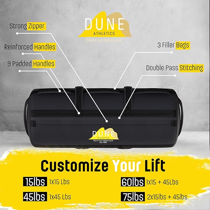 Sandbags for Working Out (Unfilled) - Enhance Your Fitness with Our Workout Sandbag, Versatile & Durable Sand Bags for Weight Training 15-75 lbs - Sandbags for Fitness Guide Included