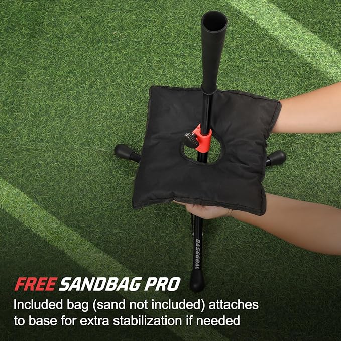 BaseGoal Baseball Tee Sandbag, Weighted Anchors for Batting Tee, All Sport Sandbag, Universal Softball Tee Sandbag for Hitting Drills and Added Stability