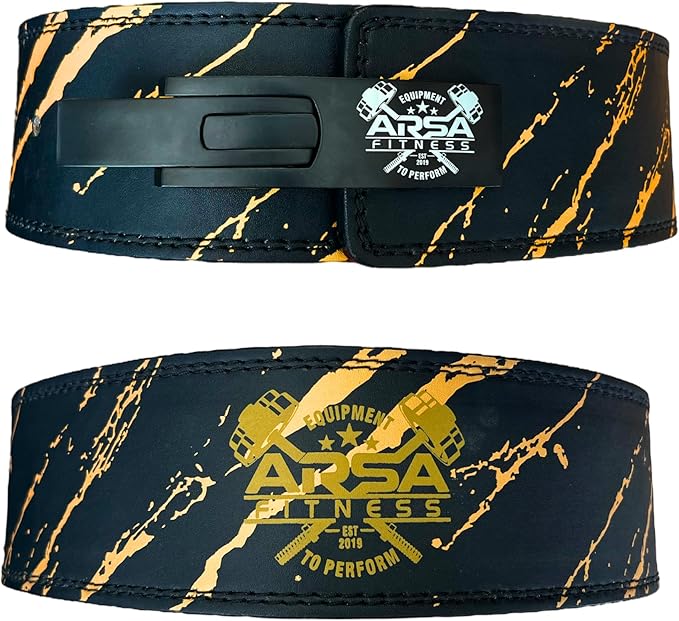 Arsa Fitness Weightlifting Adjustable Lever Belt for Men & Women Real Cow Hide Leather for Powerlifting Back Support Workout Deadlifts Squats 10MM Thickness 4" Width
