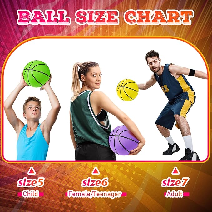 HyDren 6 Pack Official Size Rubber Basketballs with Pump Bulk for Child Kids Junior Youth Adults Basket Balls Indoor Outdoor Operation Christmas Items School Gifts