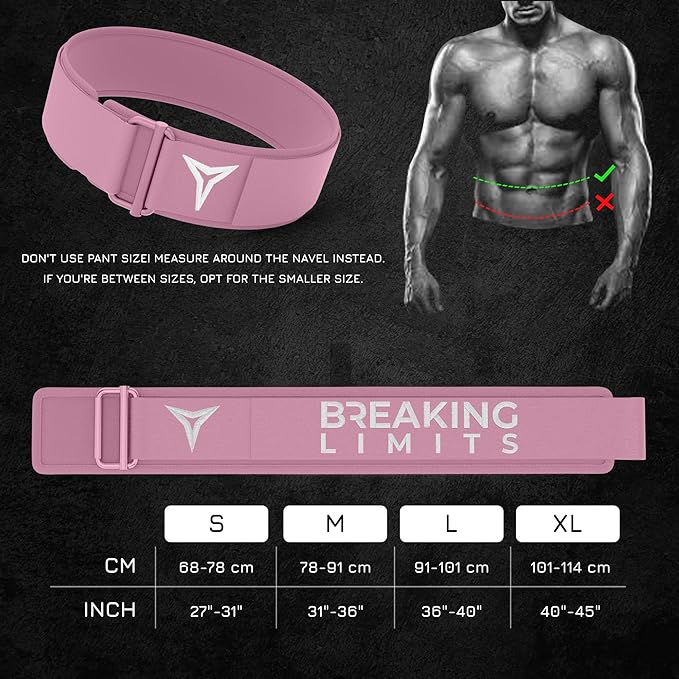 Breaking Limits Pink Lifting Belt - Weight Lifting Belt Women & Men - Squat Belt for Gym, Workout, Weightlifting, Powerlifting, Deadlifts - Cinturones para Hombre Gym - Woman Lifting Belts
