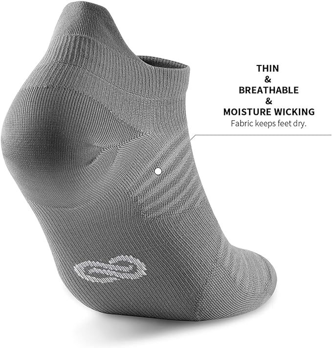 Compression Running Ankle Socks (6 Pairs) for Men & Women, Running Socks With Arch Support