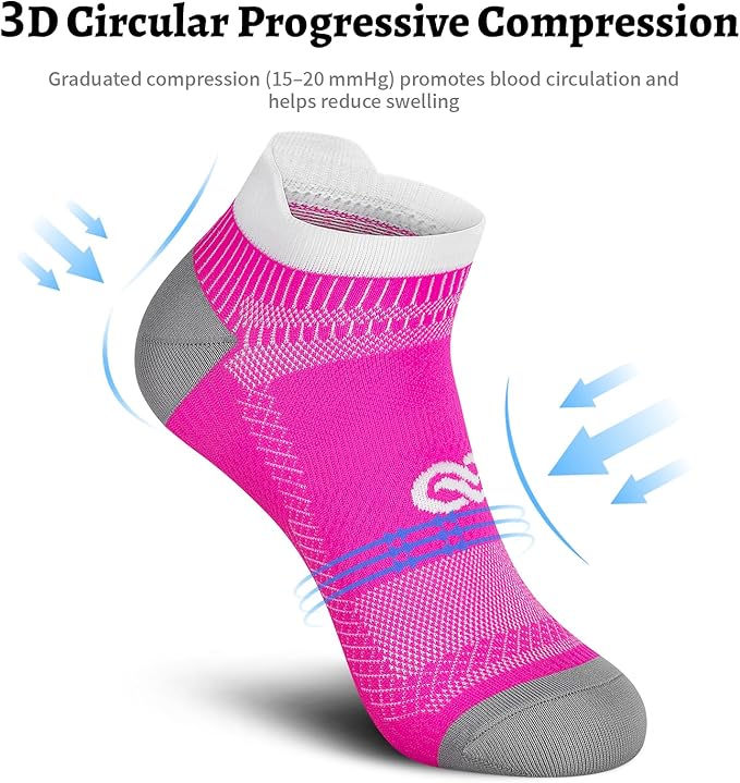 PAPLUS Compression Socks for Men & Women, 2/4/6 Pairs Ankle Running Socks with Arch Support, Ankle Support, Plantar Fasciitis