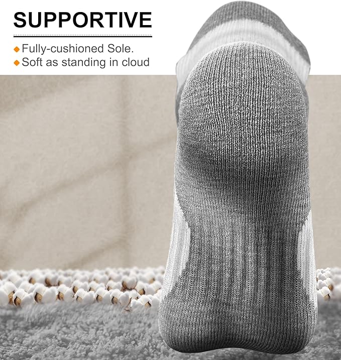 BULLIANT Men Running Socks,Active Ankle Socks No Show For Men With Cushioned Footbed Arch Support Breathable Wicking
