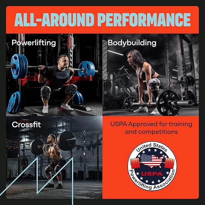 Mava Sports Knee Sleeves Weightlifting Men & Women, 7mm Neoprene Knee Sleeves for Women and Men, Ideal for Cross Training WOD, Squats, Powerlifting