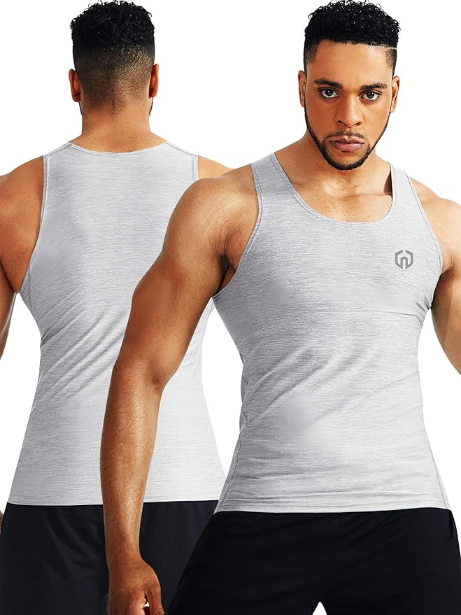 NELEUS Men's 3 Pack Athletic Compression Under Base Layer Sport Tank Top