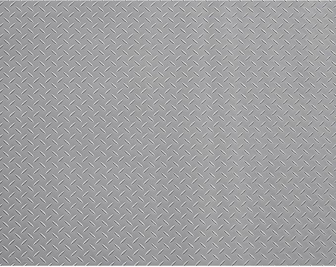 VEVOR Garage Floor Roll, 7.5 x 17 ft Garage Flooring Mat, 2.2 mm Thickened PVC Diamond Plate Floor Protector Mat with Double-Sided Tape, Non-Slip, Easy to Clean for Warehouse, Gyms,Silver Gray