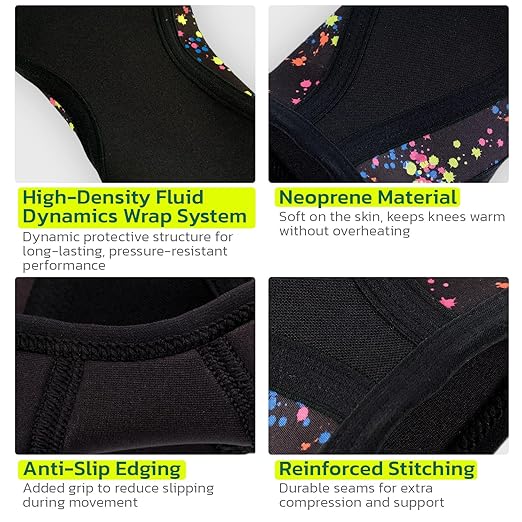 aoFIT Knee Brace for Women Men (1 Pair) 5mm Neoprene Knee Compression Sleeve Knee Support, Non-Slip Braces for Training & Fitness, Weightlifting, Black Onyx Medium