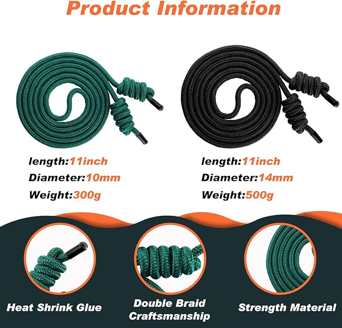 Lewtemi 2 Pcs Flow Rope for Fitness Double Woven Workout Rope Adjustable Length Flow Jump for Working out Men Women Training Exercise Gym Indoor Outdoor Beginner, 9 ft