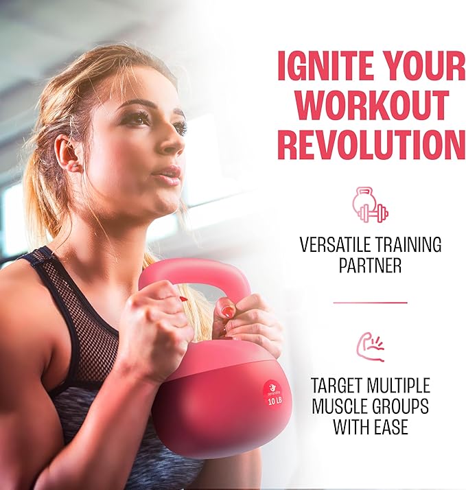 Soft Kettlebells, Serenilite Kettlebell Sets, Kettle Bell Sets for Women & Men, Safe Strength Training Kettlebells, Kettlebell Weights for Home Workouts & More (5 LB Purple - 10 LB Red)