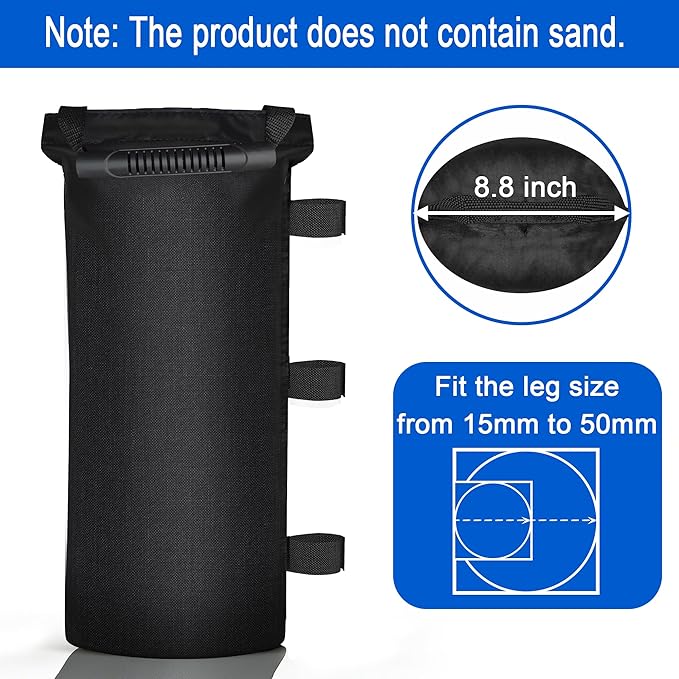 112 LBS Canopy Weights Sand Bags for Weight Windproof Pop up Canopy Tent (No Sand)-4 Pack