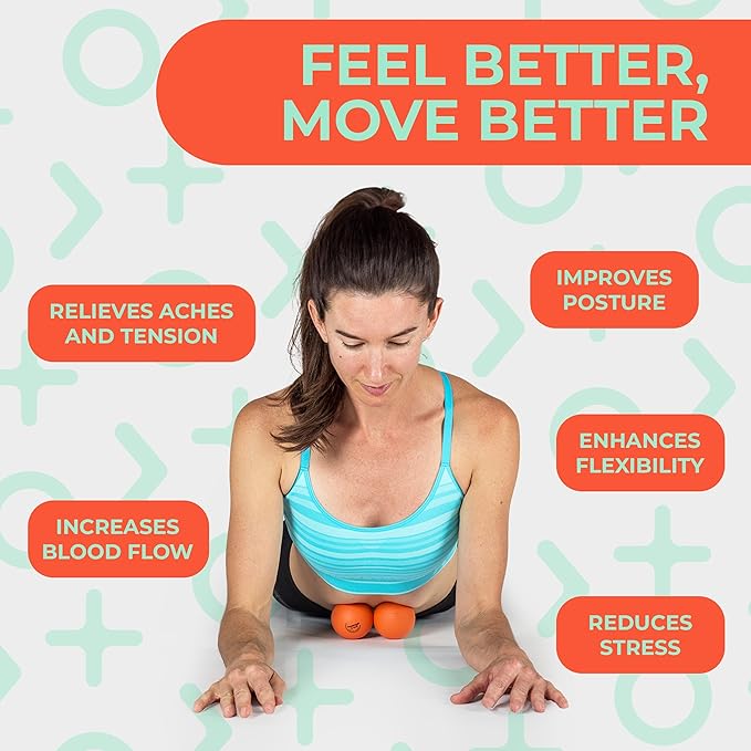 Deep Recovery Sport Yoga Deep Tissue Massage Ball Set, Extra Firm – Lacrosse Ball Size (2.5in) Myofascial Release Balls for Feet, Back, Neck, Legs, & Arms – Trigger Point & Mobility Therapy (2-Pack)