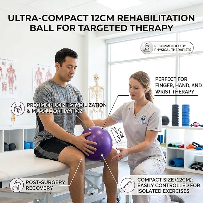 Mini Yoga Balls 6 Inch Exercise Pilates Therapy Balance Micropore Ball Barre Equipment for Home Stability Training Physical Core Training with Pump