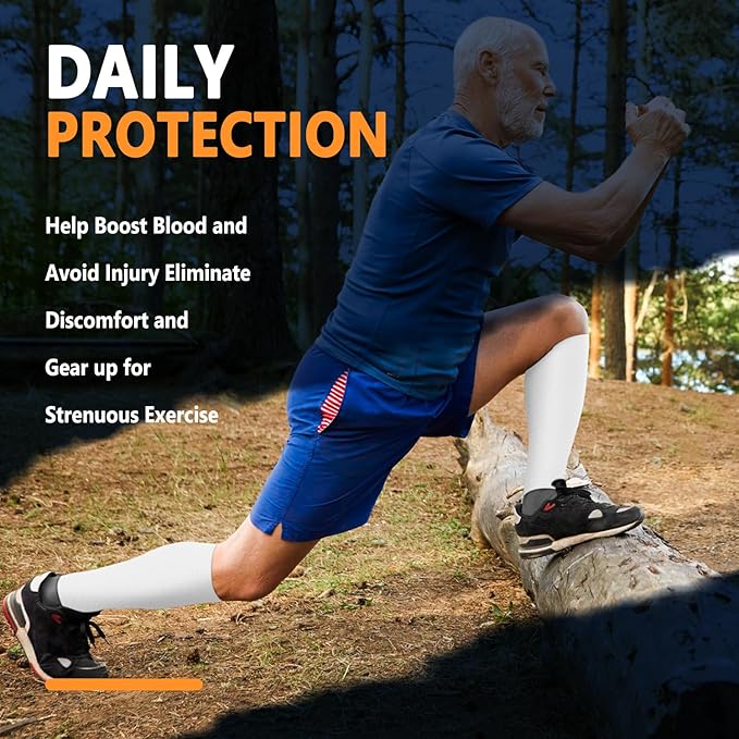 CTHH 3 Pairs Calf Compression Sleeves for Men & Women – Footless Compression Socks Leg Sleeve Support for Shin Splints