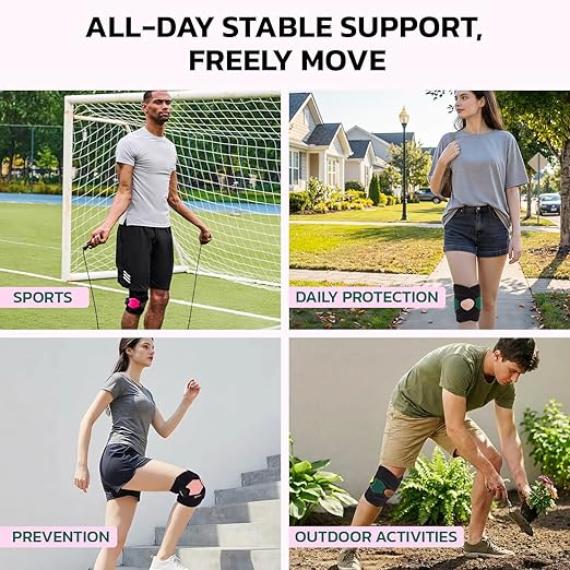 aoFIT Knee Brace for Men Women Knee Pain Meniscus Tear Arthritis Patella Dislocation Best Osteoarthritis Adjustable Compression with Memory Stabilizers for ACL MCL Breathable for Injury Recovery M