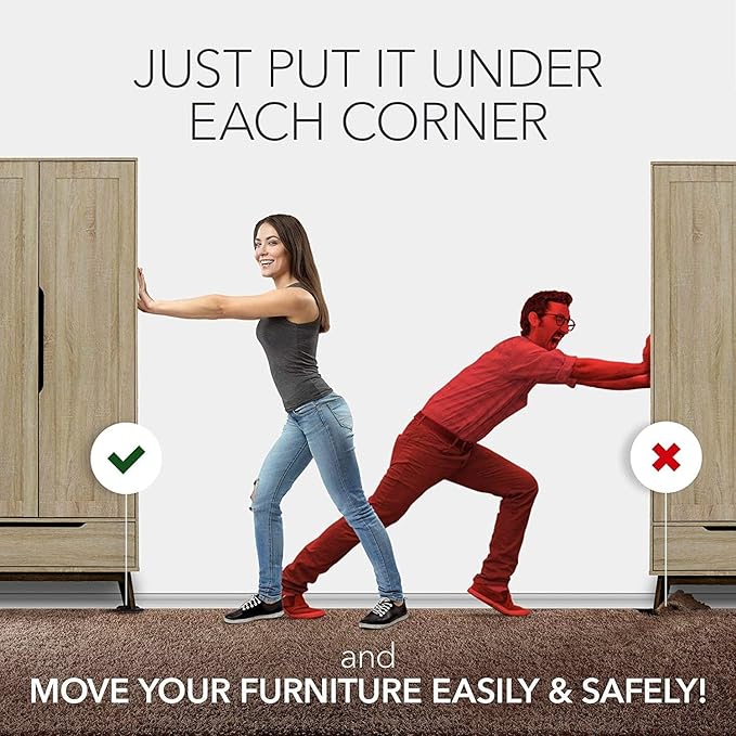 Furniture Sliders for Carpet X-PROTECTOR - 24 PCS Moving Pads 3 1/2" - Sliders for Furniture. Move Your Furniture Easily with Reusable Furniture Moving Sliders for Carpets!