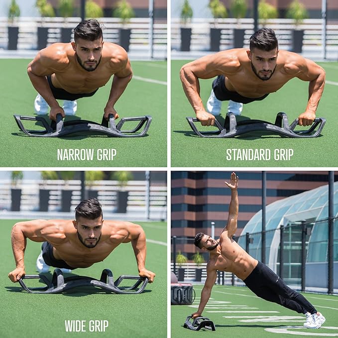 BOSU Helm Push Up Bar, Portable Pushup Exercise Equipment for Home Gym Training, Core, Abs and Upper Body Strength Workouts