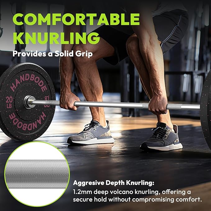 Olympic Barbell 4 ft/5 ft/6 ft/6.5ft/7 ft, 2 Inch Straight Womens Bars, Weight Bar for Strength Training, Weightlifting, Squat, Hip Thrust, Bench Press, Deadlift, 500 lb - 1000 lb Capacity