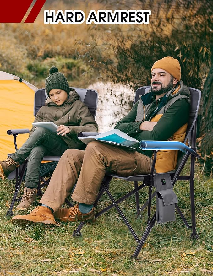 Docusvect Heated Camping Chair - Fully Padded Heated Chairs Outdoor Sports, Battery NOT Included