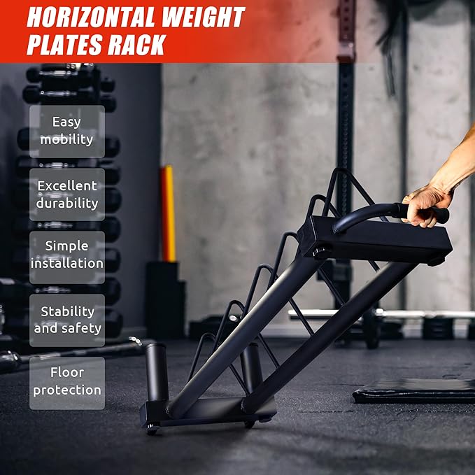 RitFit Weight Plates Rack, Weight Storage Rack with Barbell Bumper Weight Plates Holder for 2-Inch Weight Plates, Capable of Holding Up to 990 LBS