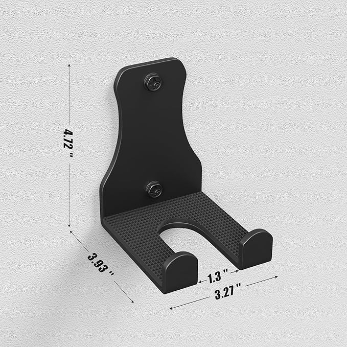 Jusgym Barbell Wall Holder, Durable Olympic Barbell Hanger with Protective Pad, Space Saving Barbell Holder for Squat Rack, Home Gym and Garage, Holds Under 33mm Bar Size