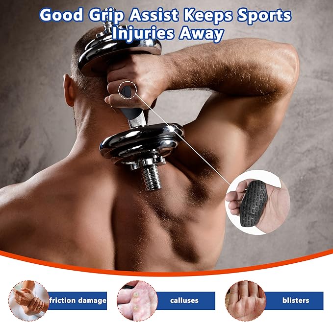 Silicone Gym Grips for Weight Lifting,Workout Gloves for Women Men Alternative,Anti Slip Gym Workout Grip,Rubber Gym Hand Grips-Weightlifting Grips Pad for Barbell,Pull Up,Ryptfit,Training