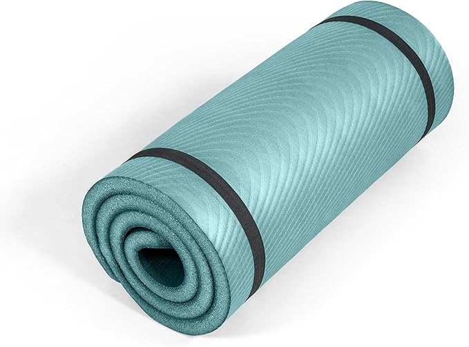 Tone Fitness 1-Inch Thick Yoga Mat | High-Density, Non-slip Exercise Mat with Carrying Strap for Yoga, Pilates, & Home Gym Workouts | Multiple Options