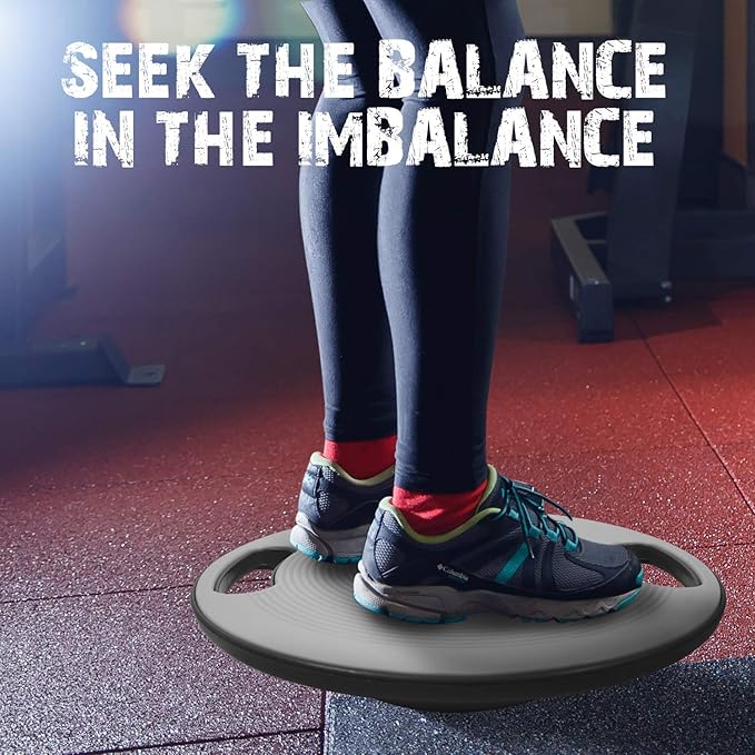 Yes4All Wobble Balance Board, Plastic Stability Trainer with Handles for Standing Desk, Core Training & Home Gym Workout