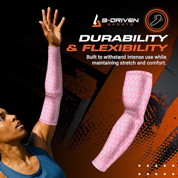 B-Driven Sports Sleeve Pro-Fit - Compression Arm Sleeve for Men & Women - Basketball & Volleyball Arm Sleeve - Single