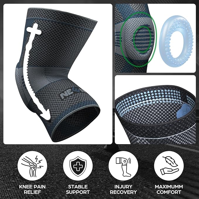 NEENCA Professional Knee Brace for Pain Relief, Medical Knee Compression Sleeve, Knee Support with Horizontal Knit Tech for Meniscus Tear, ACL, Arthritis, Joint Pain, Runner, Workout