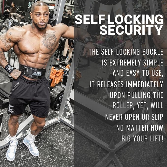 Schiek Sports 3004 Carbon Fiber Lifting Belt - Power Lifting Gym Belts for Lower Back Support