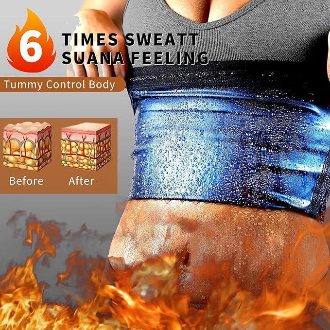 Waist Trainer Trimmer Sweat Belt Band for Women Lower Belly Fat Sauna Slimming Belt Suit Workout
