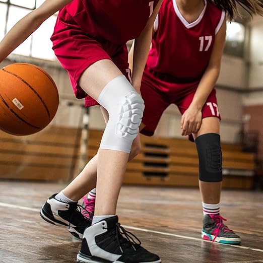 Wrestling Knee Pads for Kids Youth Adult, Knee Compression Sleeve for Basketball Volleyball Football, 1 Pair Short Knee Pads Sleeves ((#2) White-2pcs,Small)