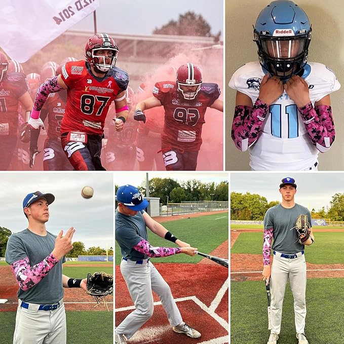 COOLOMG Basketball Compression Arm Sleeves for Baseball Football Volleyball Sports Youth Kids Adult
