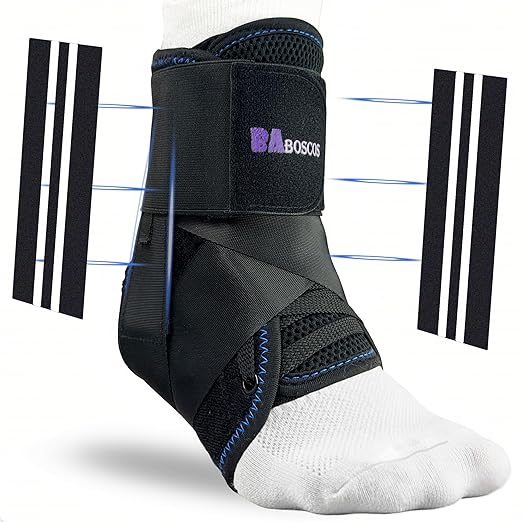 Ankle Brace for Sprain & Sports – 3-Point Support System, No Pressure Comfort Even After Hours, Figure-8 Stability, Easy Hook & Loop Fit for Running, Basketball & Work, XL