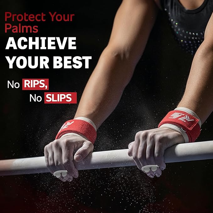 Reisport Uneven Bar Gymnastics Grips for Women - Premium Leather Hand Grips for Gymnastics Bars - Gymnastics Equipment & Accessories for Advanced Gymnasts