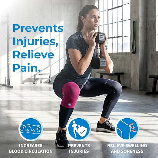 LP 647 Knee Brace For Arthritis Pain, Knee Pain Relief, Injury Recovery - Knee Sleeve For Weightlifting, Basketball, Hiking, Biking, Running, For Men Women (Burgundy, L, 1pcs)