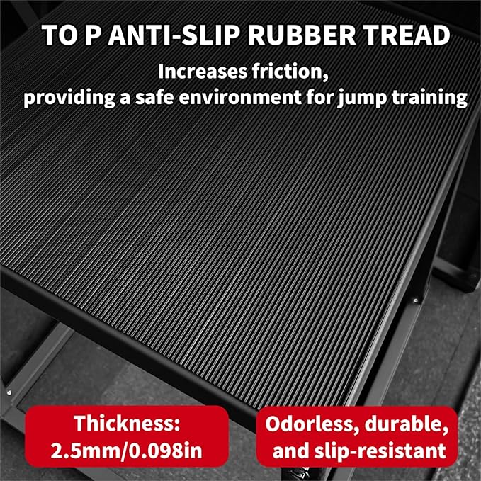 Garvee Steel Plyo Box for Exercise, Plyometric Jumping Box Metal Exercise Step Up Box with Anti-Slip Surface for Home Gym Training,Single and Set