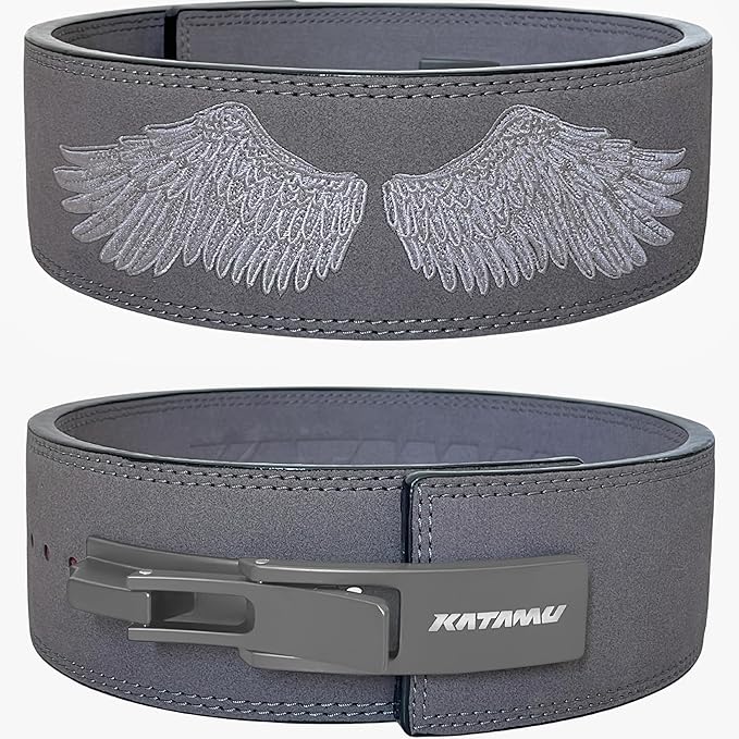 Katamu Premium Leather Lever Weightlifting Belt – Secure Steel Lever, Powerlifting Support for Deadlifts, Squats & Heavy Lifts - Be A Hero