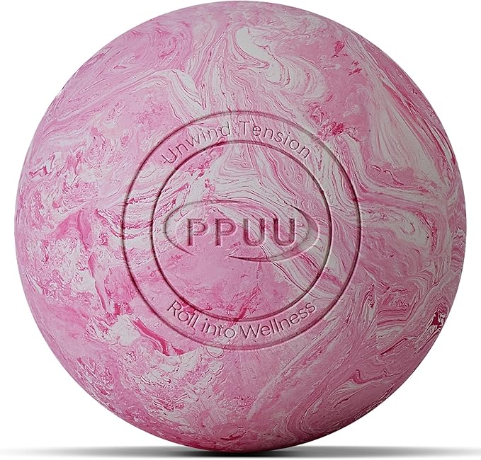 Massage Lacrosse Ball for Myofascial & Trigger Point Release, Muscle Knots, Yoga Therapy – Improves Joint Mobility & Relieves Pain – Back, Neck, Plantar Fascia, HIPS – 2.5-Inch Pink Rubber