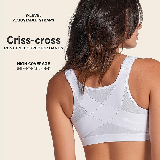 Leonisa Multi-Functional – Posture Corrector Bra Wireless Front Closure Bra for Women Full Coverage