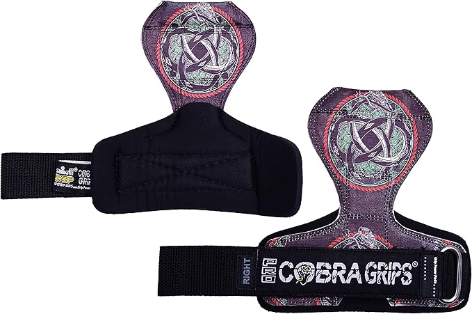 Cobra Grips Weight Lifting Gloves with Adjustable Neoprene Padded Wrist Wraps - Heavy Duty Alternative to Power Lifting Hooks for Deadlifts
