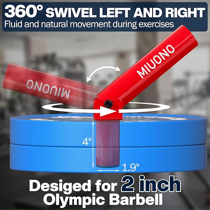 Landmine Attachment for Barbell, T Bar Row Attachment Fit for 2" Olympic Bar, Full 360° Swivel for Back or Full-Body Workout Home Gym Equipment