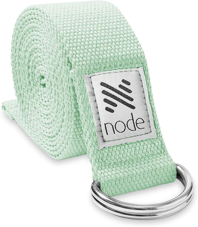 7-1/2' Yoga Strap for Stretching, Woven Cotton Blend Yoga Strap with Adjustable D-Ring Buckle for Exercise, Therapy and Fitness