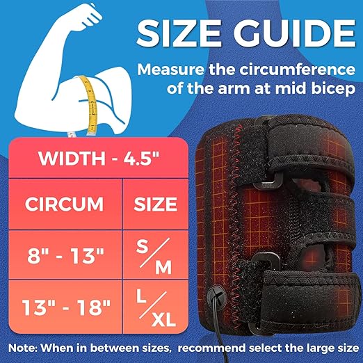 sticro Upper Arm Heating Pad for Bicep Tendonitis Pain Relief, Heated Arm Wrap for Biceps & Triceps Muscle Strains, Adjustable Bicep Brace with 3 Heat & 5 Timers Settings for Men/Women (L/XL)