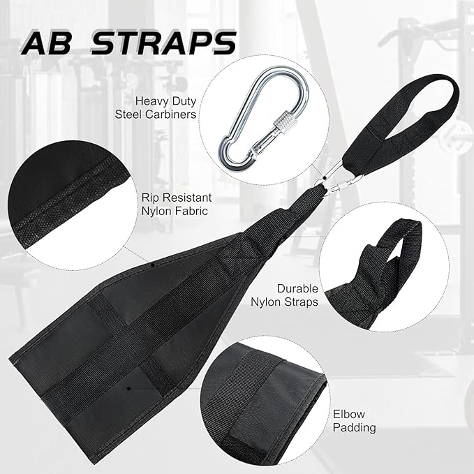 Hanging Ab Straps for Pull Up Bar: Gym Ab Sling Straps for Arm Pull up Workout Support for Training Knee and Leg Raises